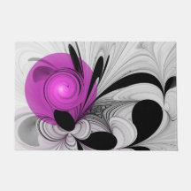 Resumen Gris Negro Con Arte Fractal Magenta