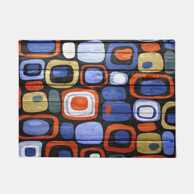 Felpudo Resumen moderno Aspecto de madera Pastel (Anverso)