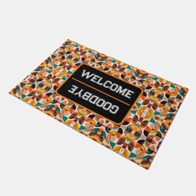 Felpudo Resumen Retro Trendy Squares Collection (Angular)