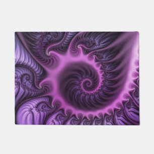 Felpudo Resumen Vivid Guay Pink Purple Fractal Art Spiral