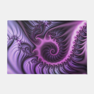 Felpudo Resumen Vivid Guay Pink Purple Fractal Art Spiral