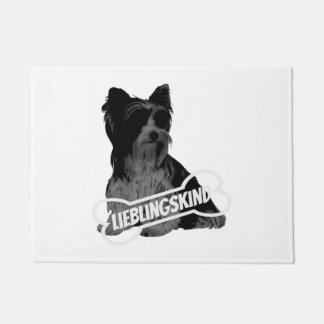 Felpudo Retrato de Biewer Terrier, divertido dicho clásico