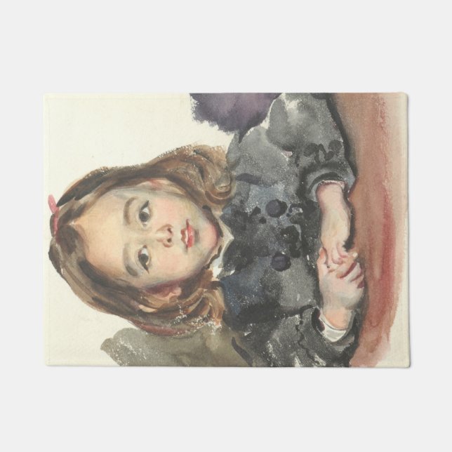 Felpudo Retrato de Marie (Chica joven de Cute) (Anverso)