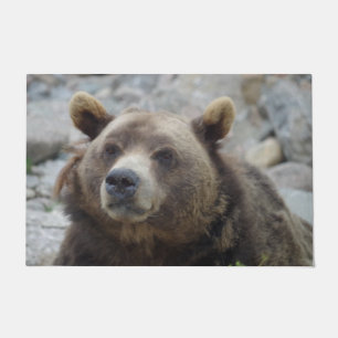 Felpudo Retrato de oso de Kodiak con cierre de cara
