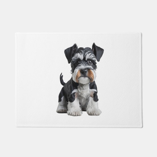 Felpudo Retrato de picapia Schnauzer en miniatura de alta  (Anverso)