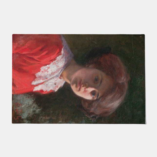 Felpudo Retrato de una dama (por Elin Danielson-Gambogi) (Anverso)