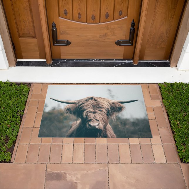 Felpudo retrato de vaca de las tierras altas (Exterior)