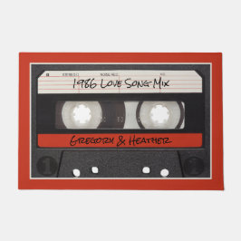 Felpudo Retro Cinta Cassette Red Black