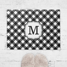 Felpudo Retro Elegant Personalized Gingham Door Mat