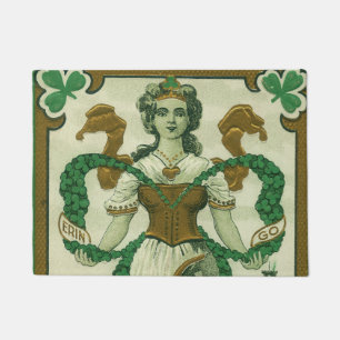 Felpudo Retro - Erin Go Braugh. Feliz Día de San Patricio