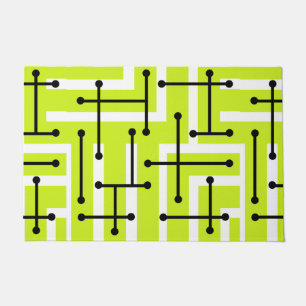 Felpudo Retro Geométrico Art Maze Chartreuse