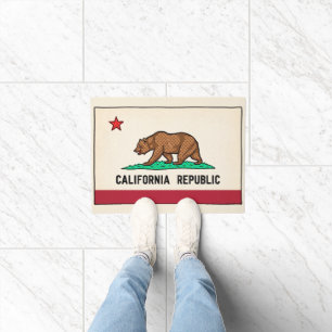 Felpudo Retro Oso del Estado Dorado República de Californi