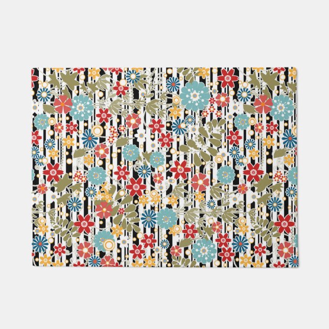 Felpudo Retro, retro floral (Anverso)