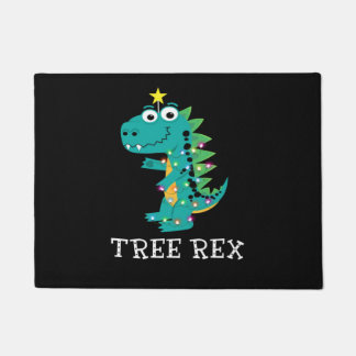 Felpudo Rex de árbol. Paja, Navidades de dinosaurios diver