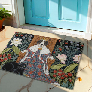 Felpudo Rey negro de gato y perro, silbido, floral de fres