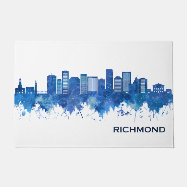 Felpudo Richmond Virginia Skyline Blue (Anverso)