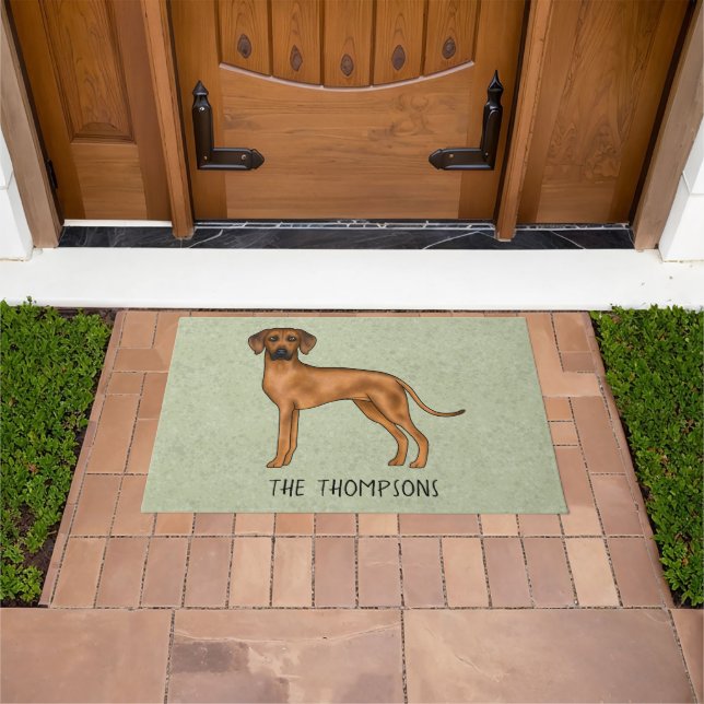 Felpudo Ridgeback Rodesiano Cuto Perro León Marrón Con Tex (Exterior)