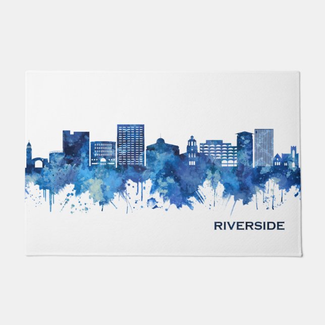 Felpudo Riverside California Skyline Blue (Anverso)