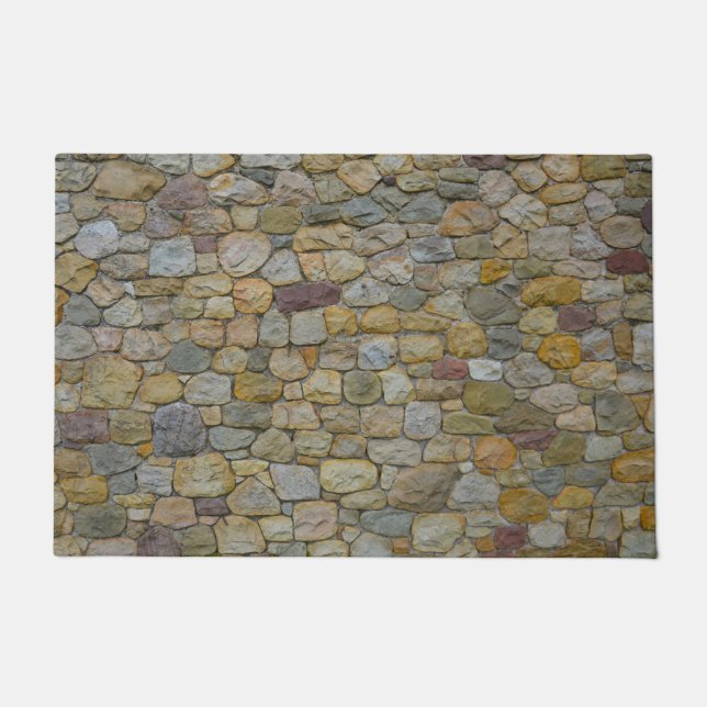 Felpudo rocas de piedra de adoquín de puerta de bienvenida (Anverso)