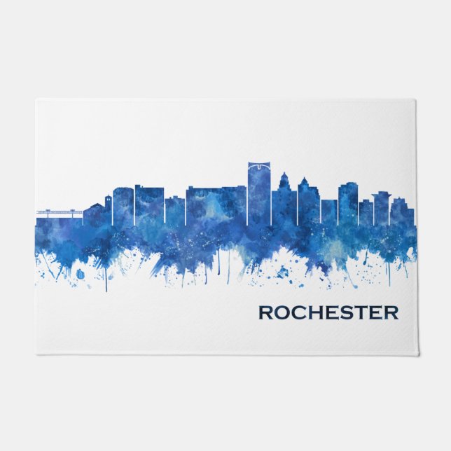 Felpudo Rochester Minnesota Skyline Blue (Anverso)