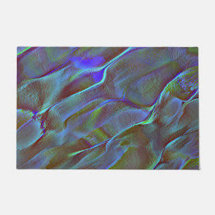 Felpudo Rock digital en tono satinado de verde azul quemad