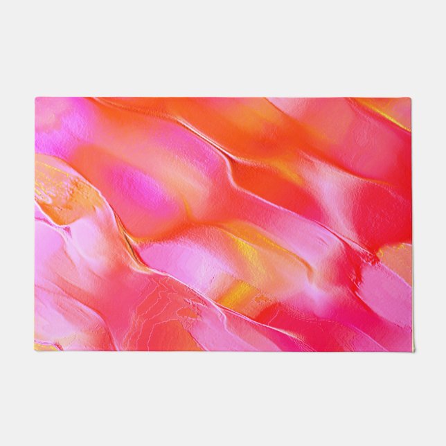 Felpudo Rock rosa y pulido naranja (Anverso)