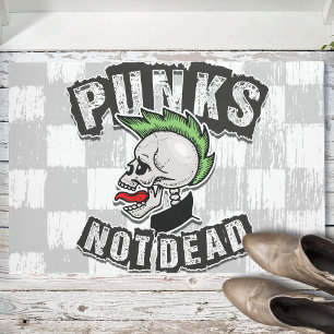 Felpudo Rockero de Punk Mohawk sin cráneo muerto