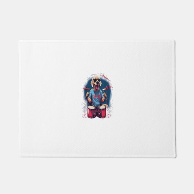 Felpudo Rockero Tambor Labrador Tambor Perro Recuperador (Anverso)