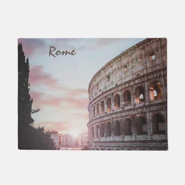 Felpudo Roma Arquitectura antigua, paisaje de ciudad atard (Anverso)