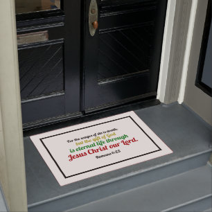 Felpudo Romanos 6 Biblia de salvación Verse Doormat