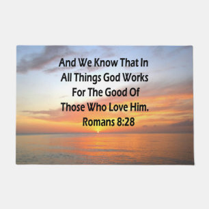 FELPUDO ROMANS INSPIRADORES DE AWE 8:28 SCRIPTURE VERSE