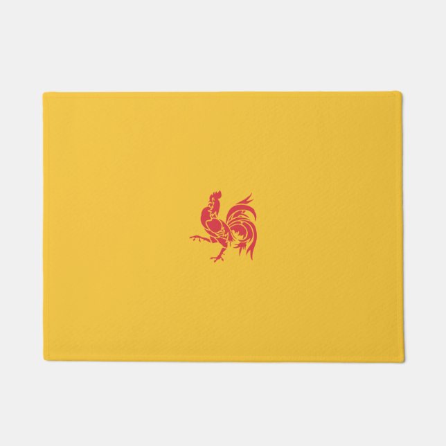 Felpudo Rooster Rojo (Bandera de Valonia) (Anverso)