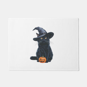 Felpudo Ropa De Calabaza De Halloween De Gato Negro Para H