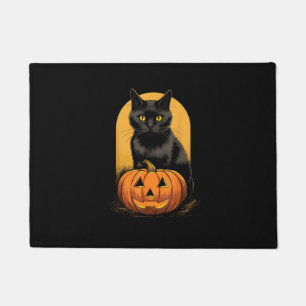 Felpudo Ropa Halloween De Calabaza De Gato Negro Para Homb