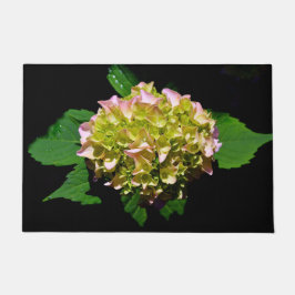 Felpudo Rosa amarillo verde Hydrangea flor amarilla rosa