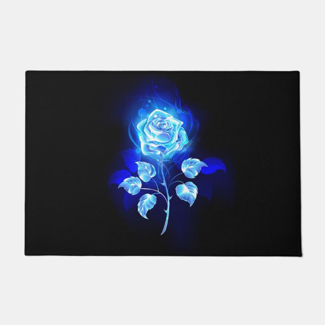 Felpudo Rosa azul en llamas (Anverso)
