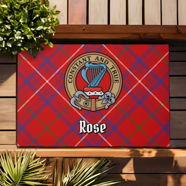 Felpudo Rosa de clan Escudo sobre Tartán (Subido por el creador)