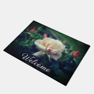 Felpudo Rosa De Ensueño Y Bienvenida A Los Buds