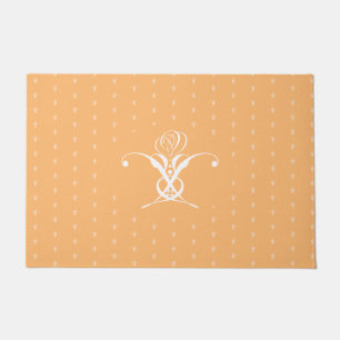 Felpudo Rosa de Flourish de color blanco retro Peach