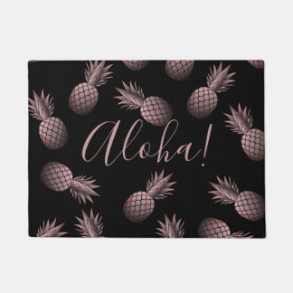 Felpudo Rosa Gold Pineapples Hawaiian Aloha