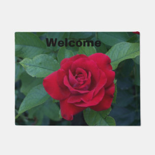 Felpudo Rosa Roja de Cerca