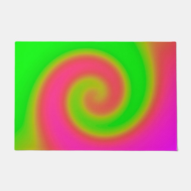 Felpudo Rosa Verde Swirl (Anverso)