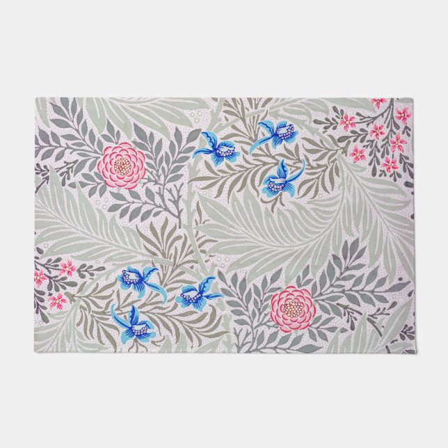 Felpudo Rosa y Larkspur, William Morris (Anverso)