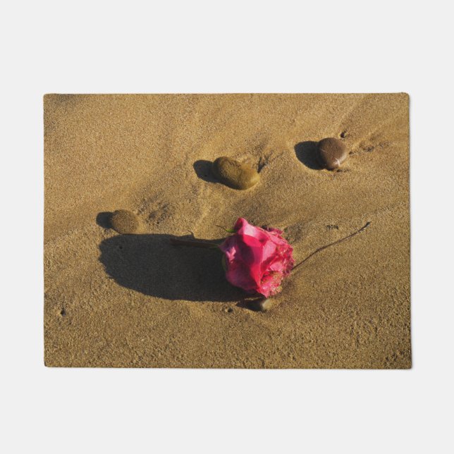 Felpudo Rosa y Piedras (Anverso)