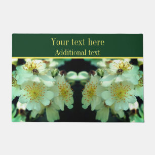 Felpudo Rosas de juego blanco salvajes con flores personal