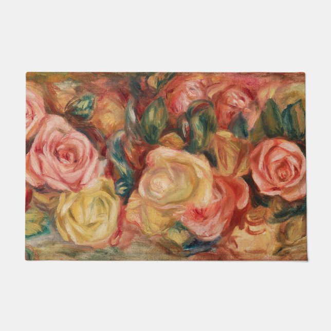 Felpudo Rosas de Renoir Impresionist Painting (Anverso)