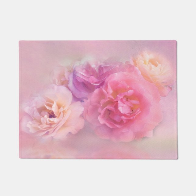 Felpudo Rosas Dreamy Pastel (Anverso)