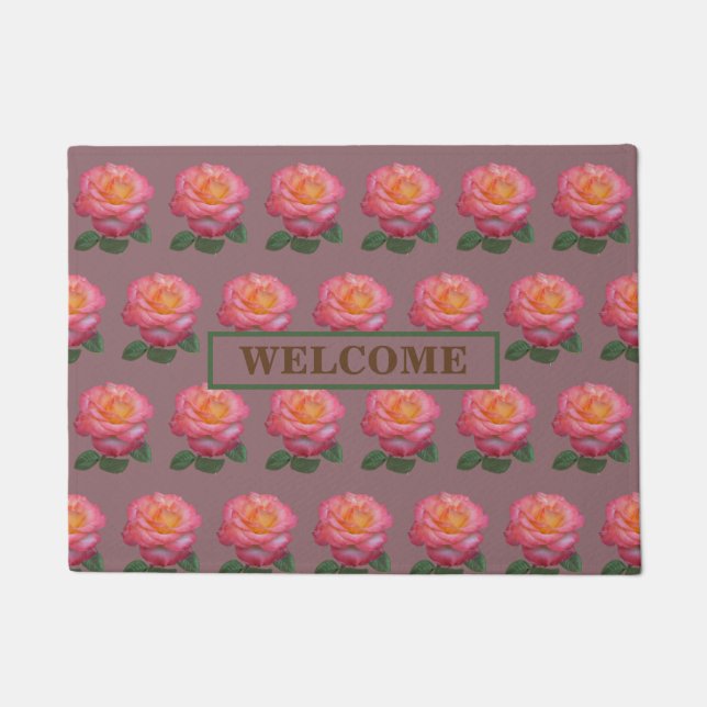 Felpudo Rosas rosadas hermosas (Anverso)