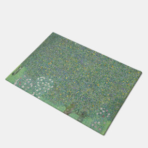 Felpudo Rosebushes bajo los árboles - Gustav Klimt