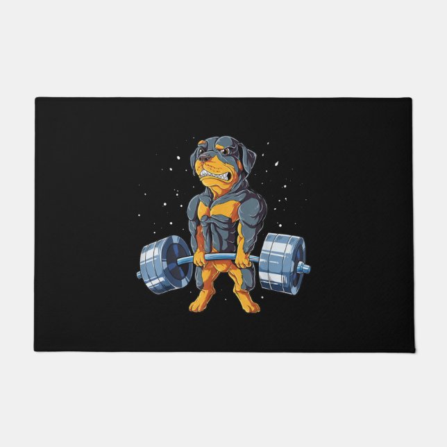 Felpudo Rottweiler Halterofilia Funny Deadlift Men Fitnes (Anverso)
